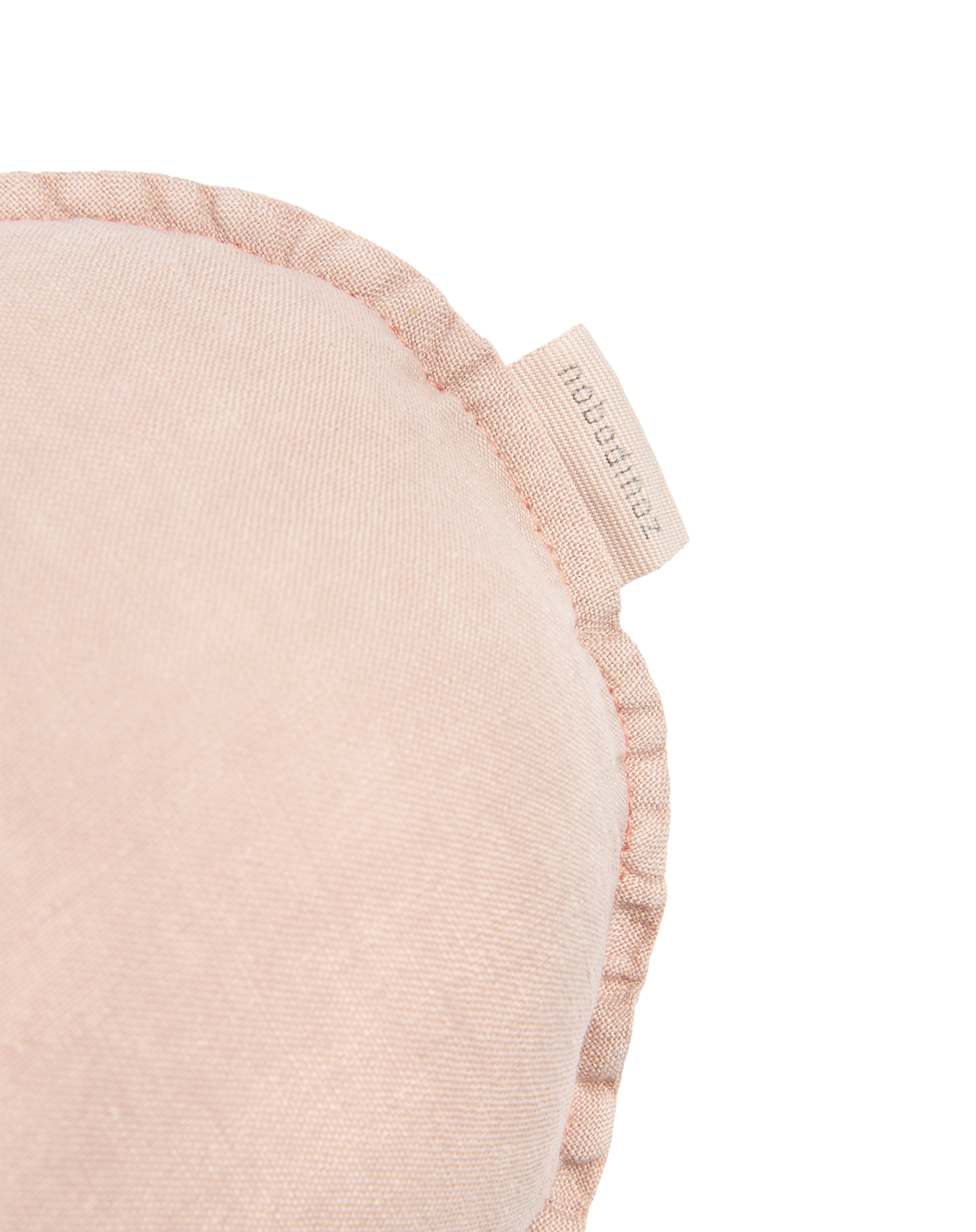 Coussin nuage l1n0 en lin français lavé - broderie oiseau | Rose