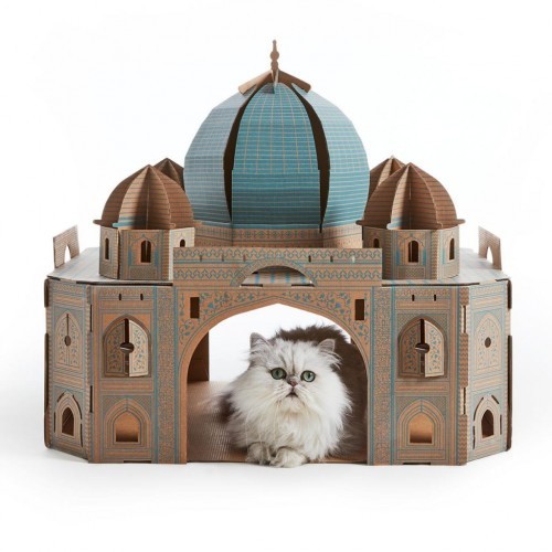 Casita Landmarks Taj Mahal Gato Cocô Marrom e Azul