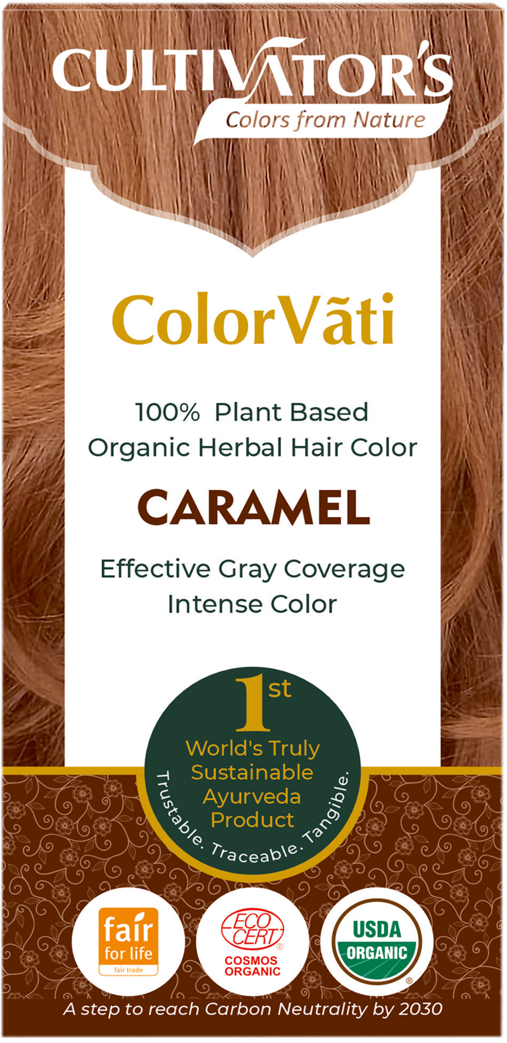 CULTIVATOR'S  ColorVãti Organic Herbal Hair Color - 09 Caramel, 100 g