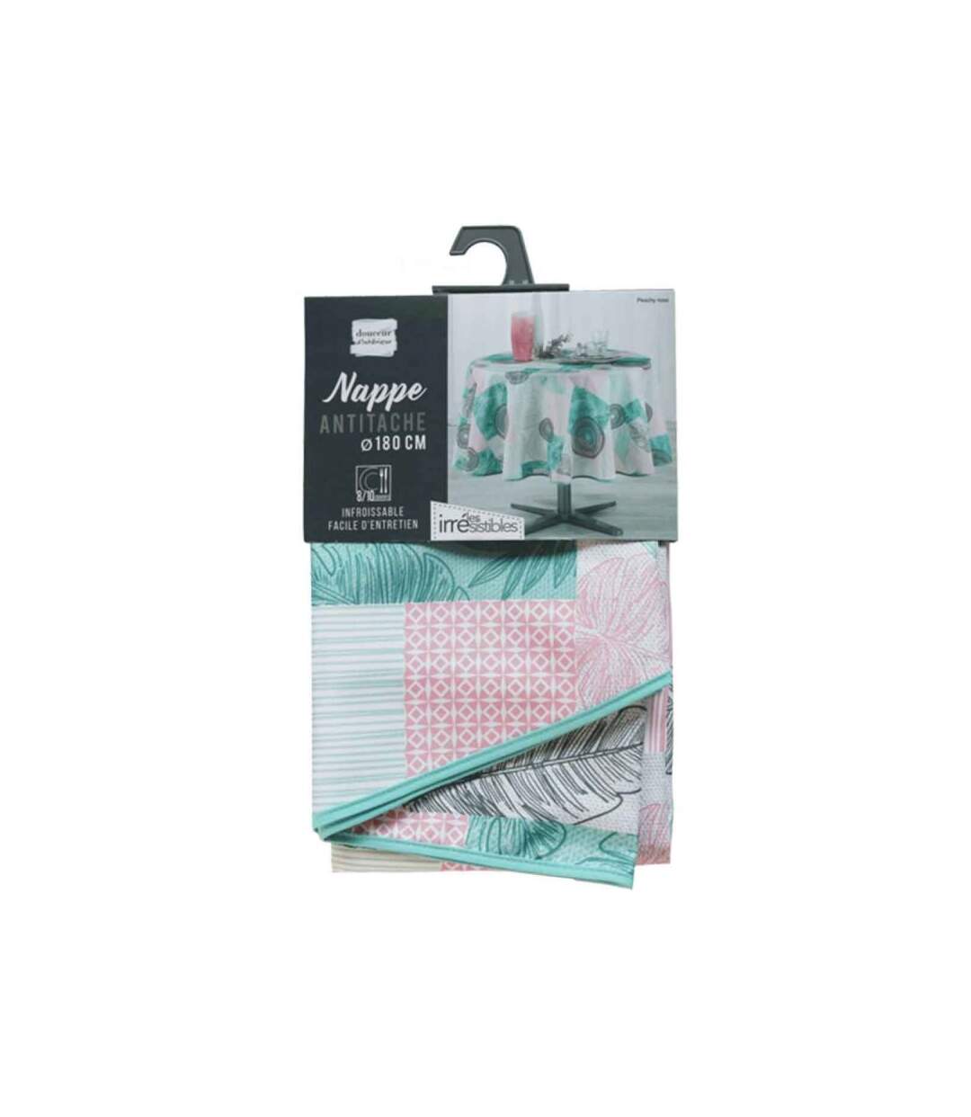 Nappe Antitache Ronde Peachy 180cm Bleu & Rose
