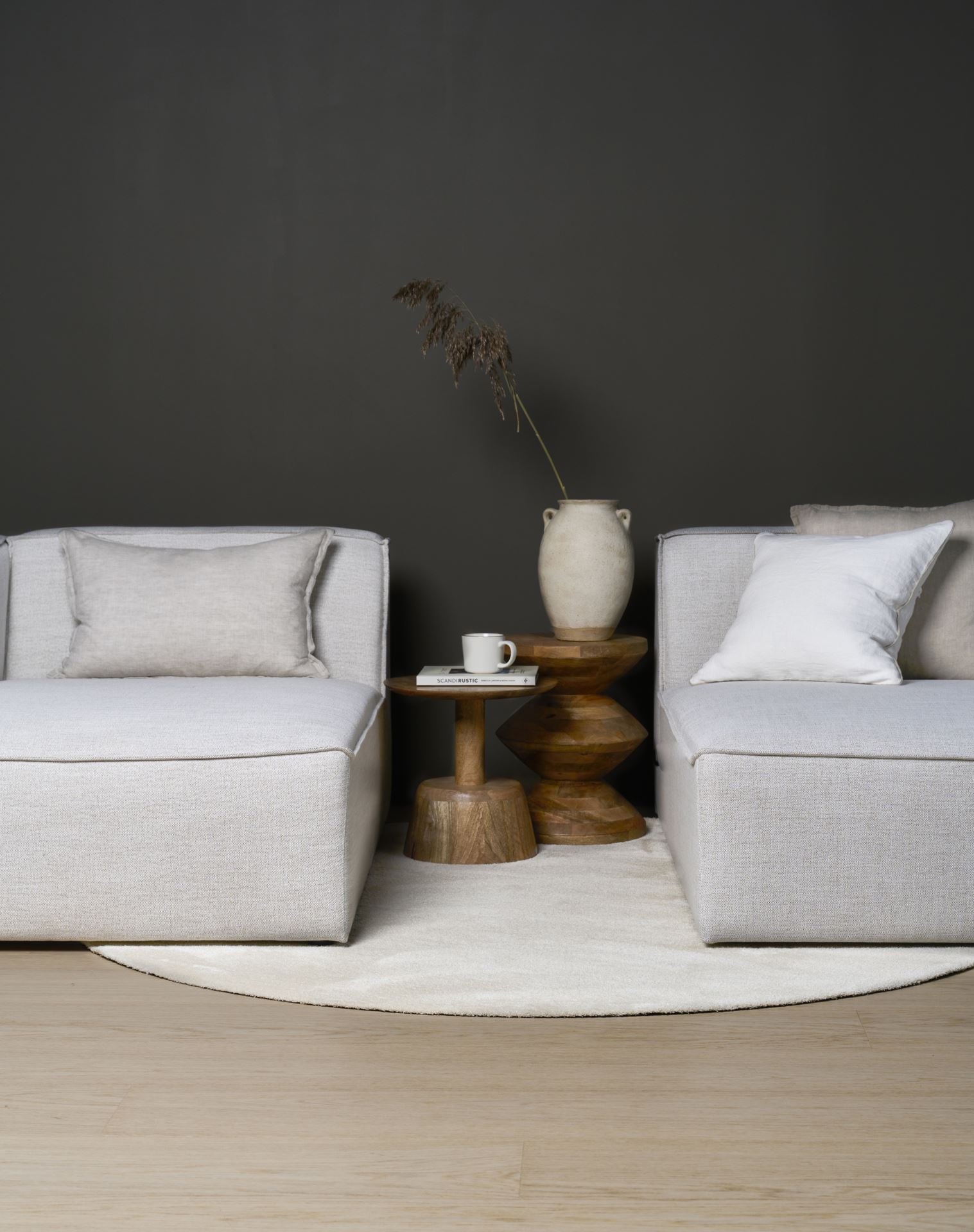 Modulsofa sjeselong venstre natur - 114x154x73 cm
