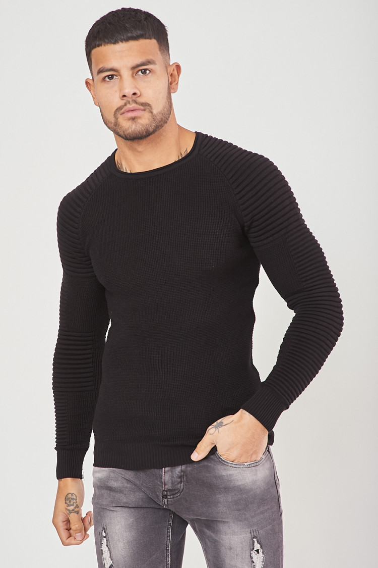 Pull fine maille noir