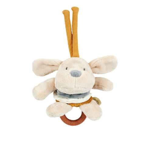 Peluche chien vibrato avec anneau CHARLIE - NATTOU