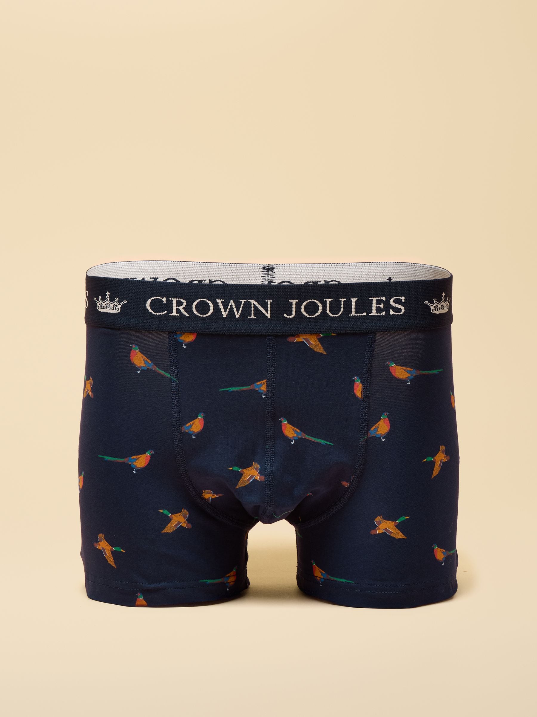 Orange & Navy - Joules Crown Joules Cotton Jersey Boxer Shorts - Verpakking van 2