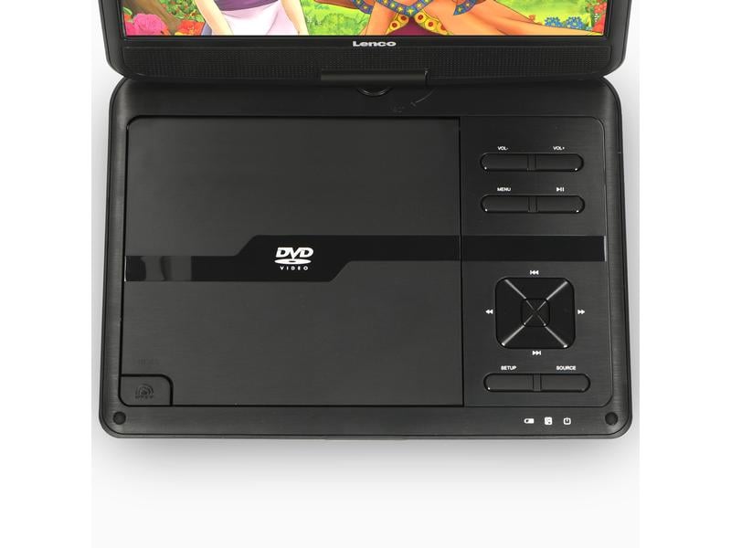 Lenco Portabler DVD Player DVP-1010BK Kompakter DVD-Spieler mit einem 10-Zoll-Bildschirm