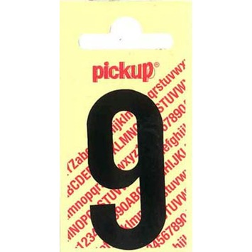 Pickup plakcijfer 9 zwart mat 90 mm