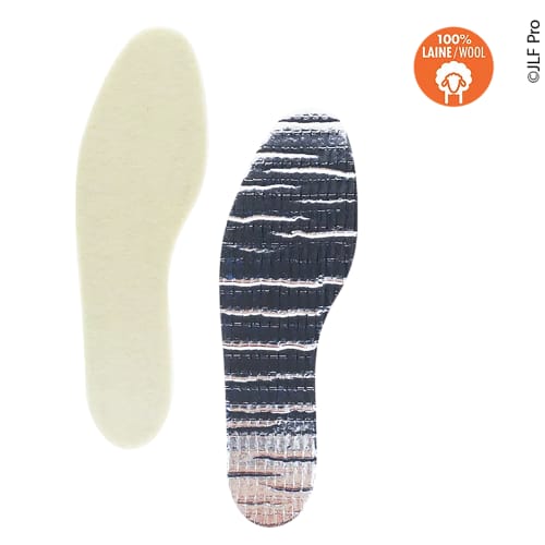 Semelles ajustables thermiques JLFPro, en laine naturel