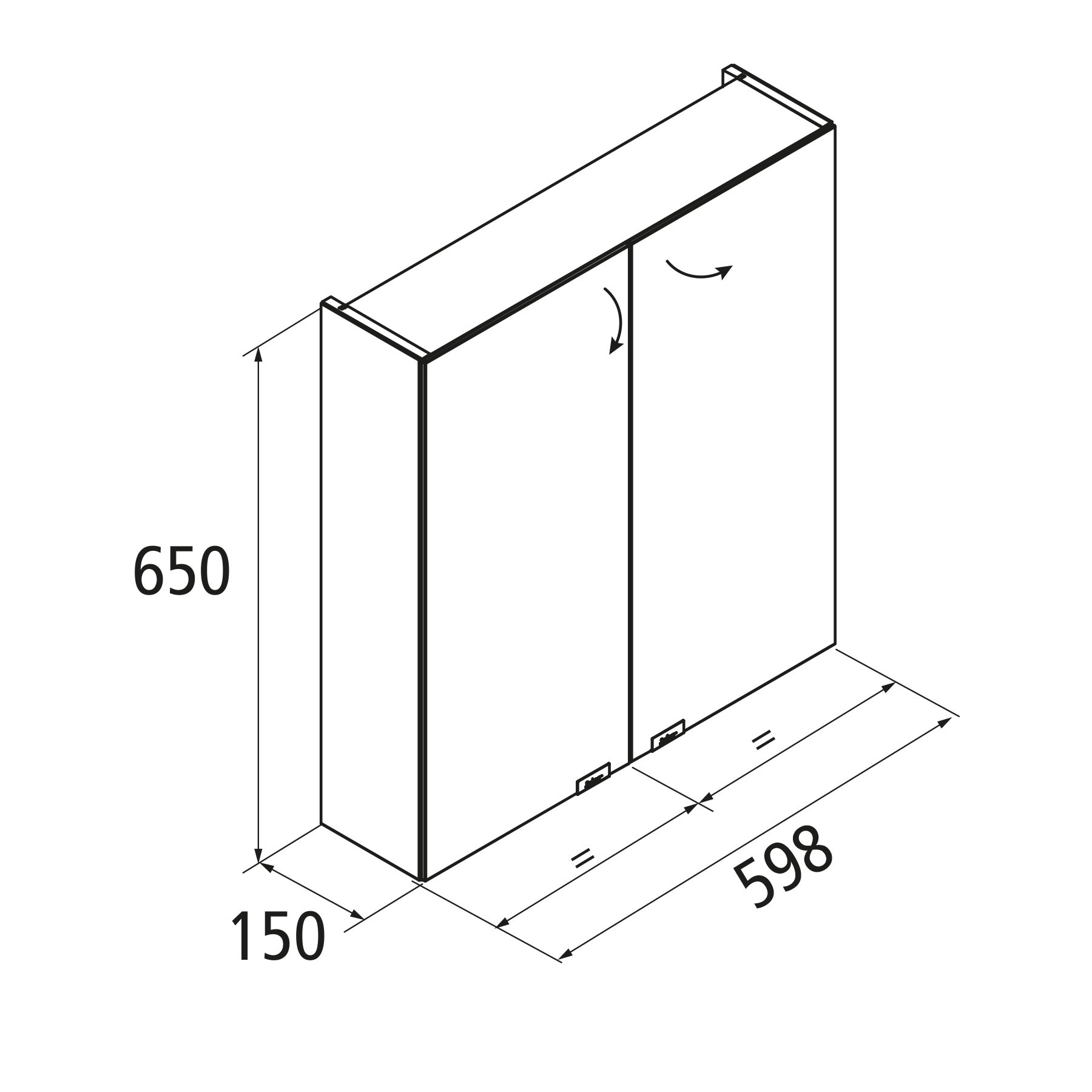 Muebles Ally spiegelkast 60x65cm