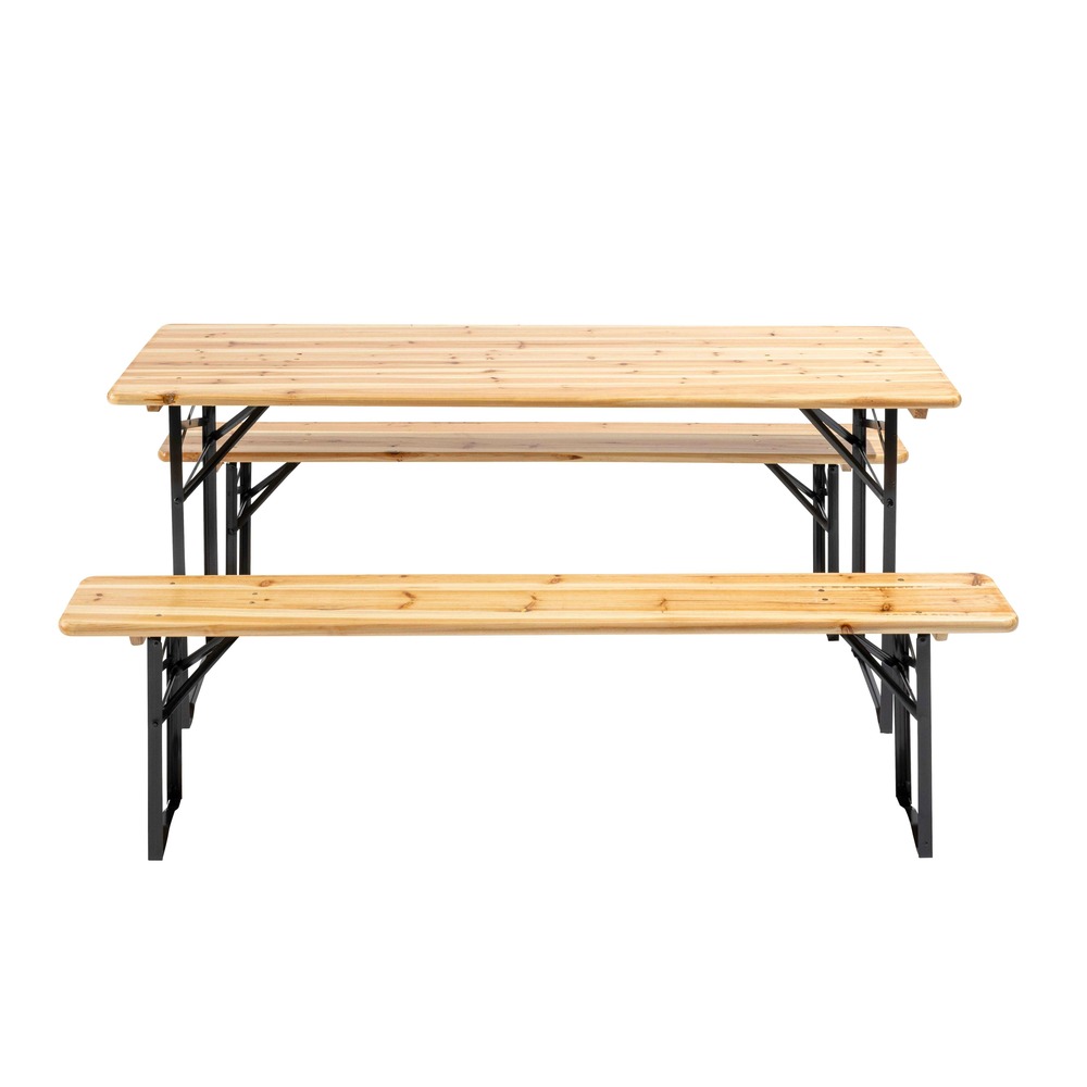 Set de table et bancs en bois 180 cm