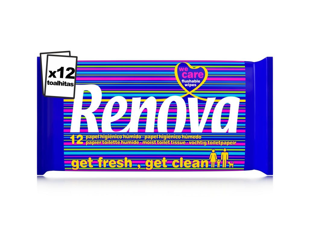 PAPEL RENOVA HIGIÉNICO HÚMIDO FRAICHEUR TRAVEL 12UN