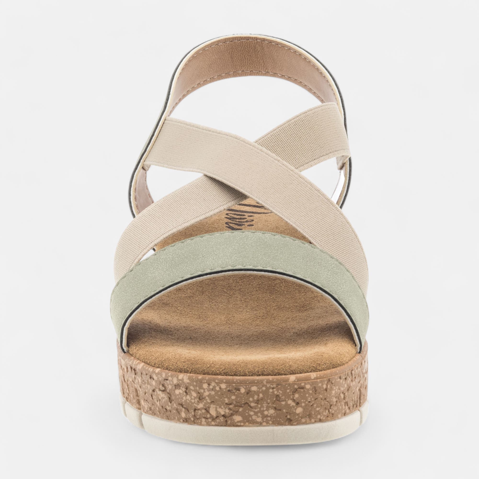 Sandales à talon compensé Femme kaki