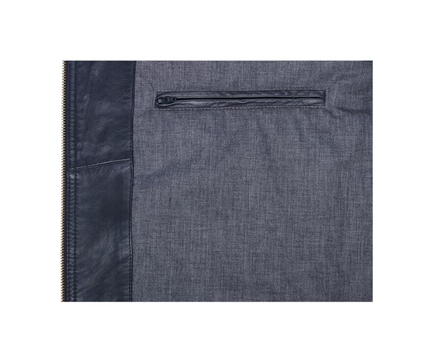 Blouson cuir homme Marine - CAYDEN