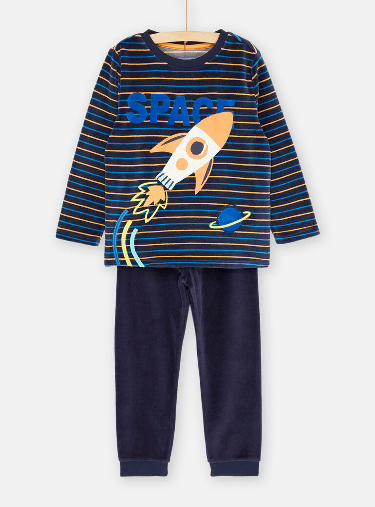 Ensemble pyjama phosphorescent bleu marine