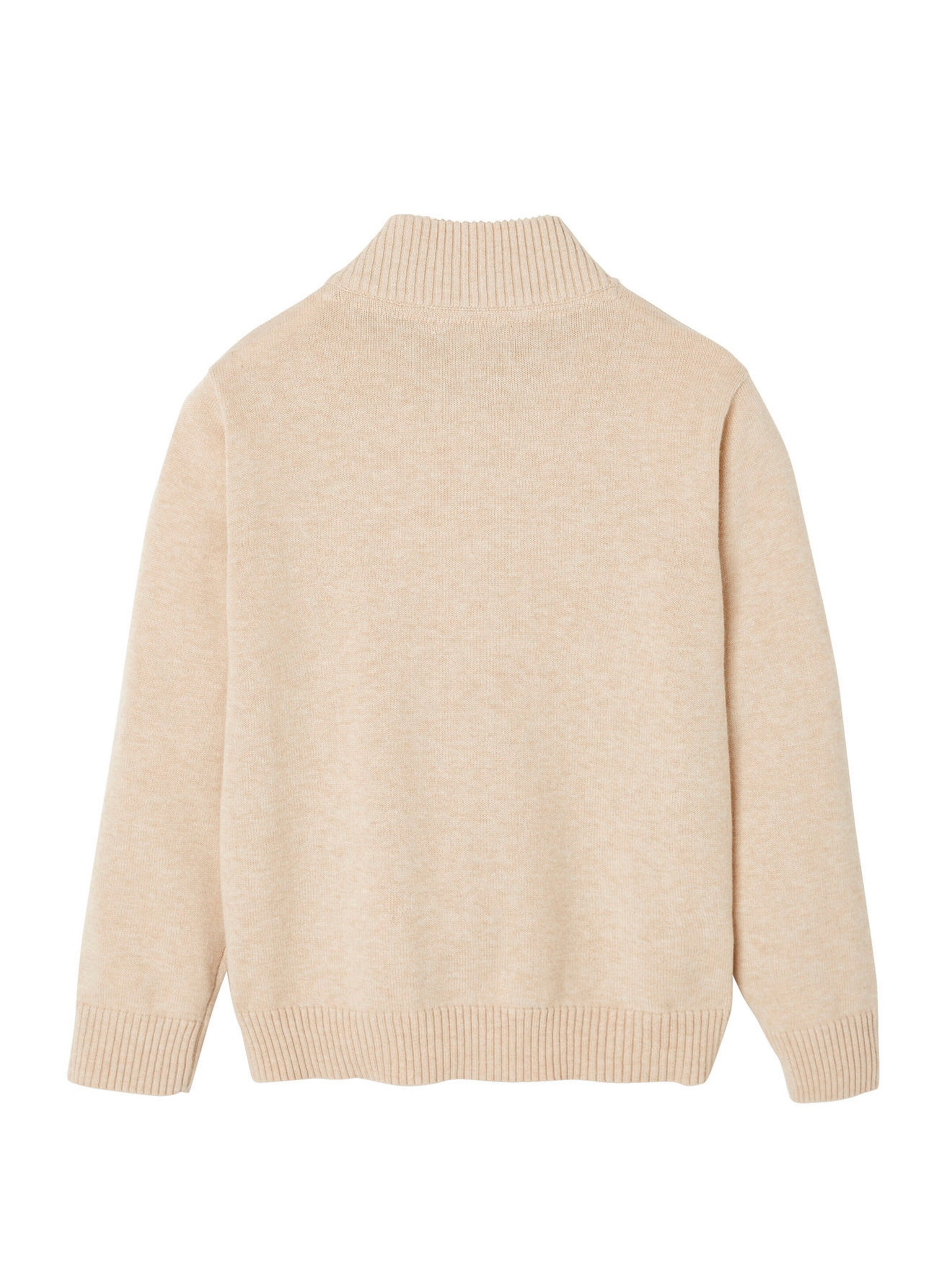 Vertbaudet Jungen Cardigan, Stehkragen wollweiß meliert