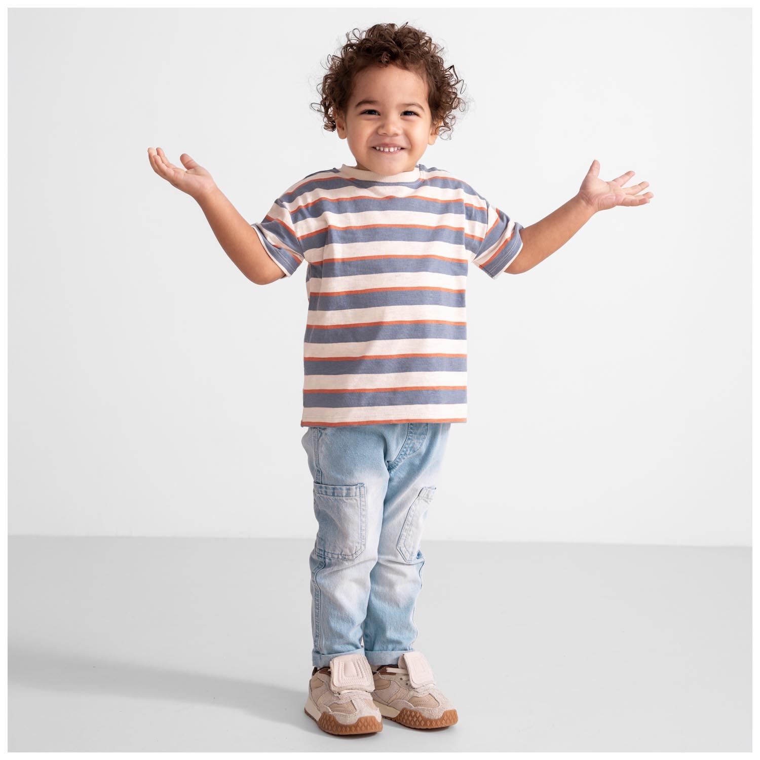Prénatal peuter T-shirt korte mouwen strepen multi