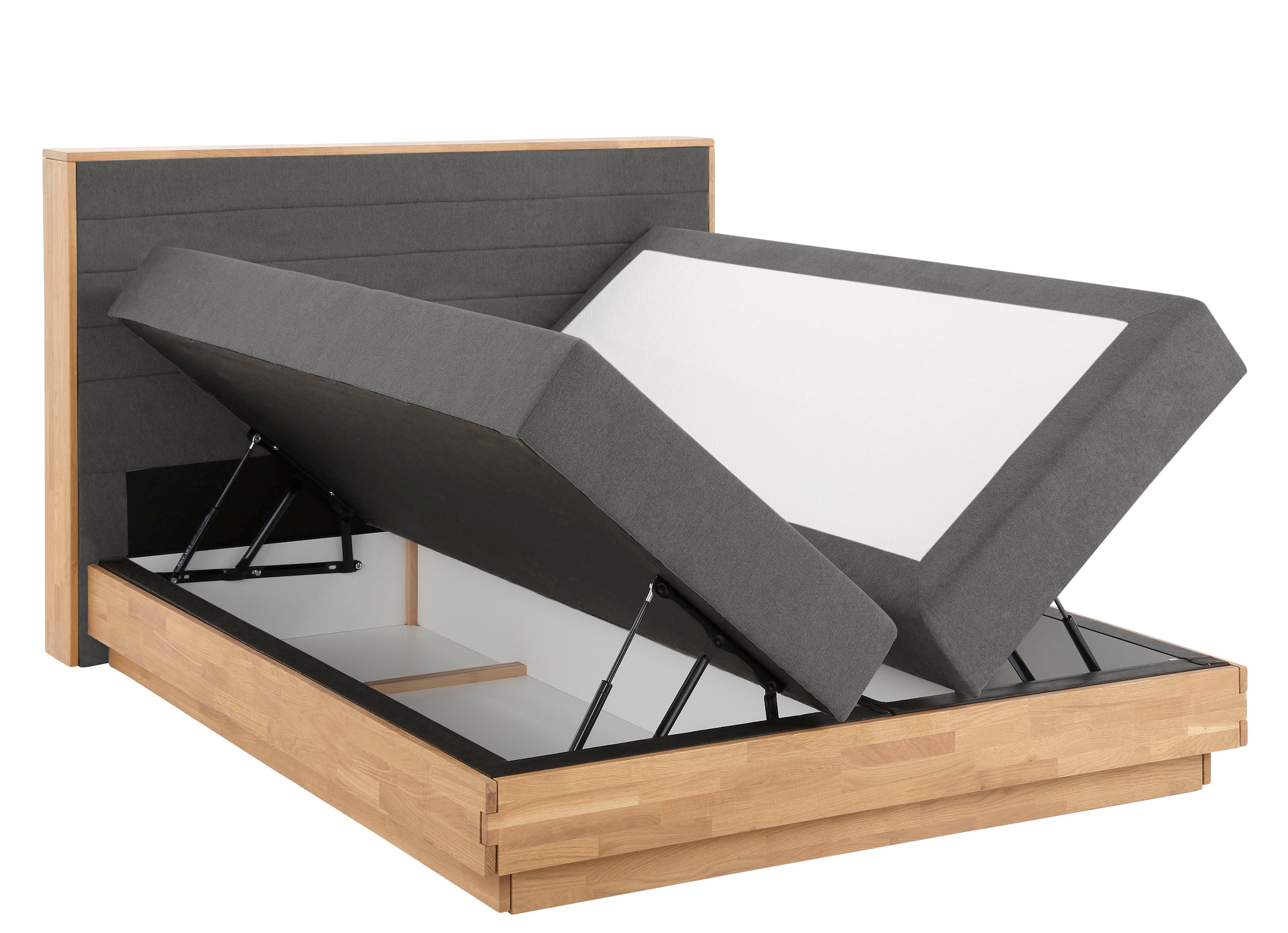 Home affaire Boxspringbett »Cavan« Eiche, inkl. Bettkasten & Topper, verschiedene Härtegrade (auch H4)