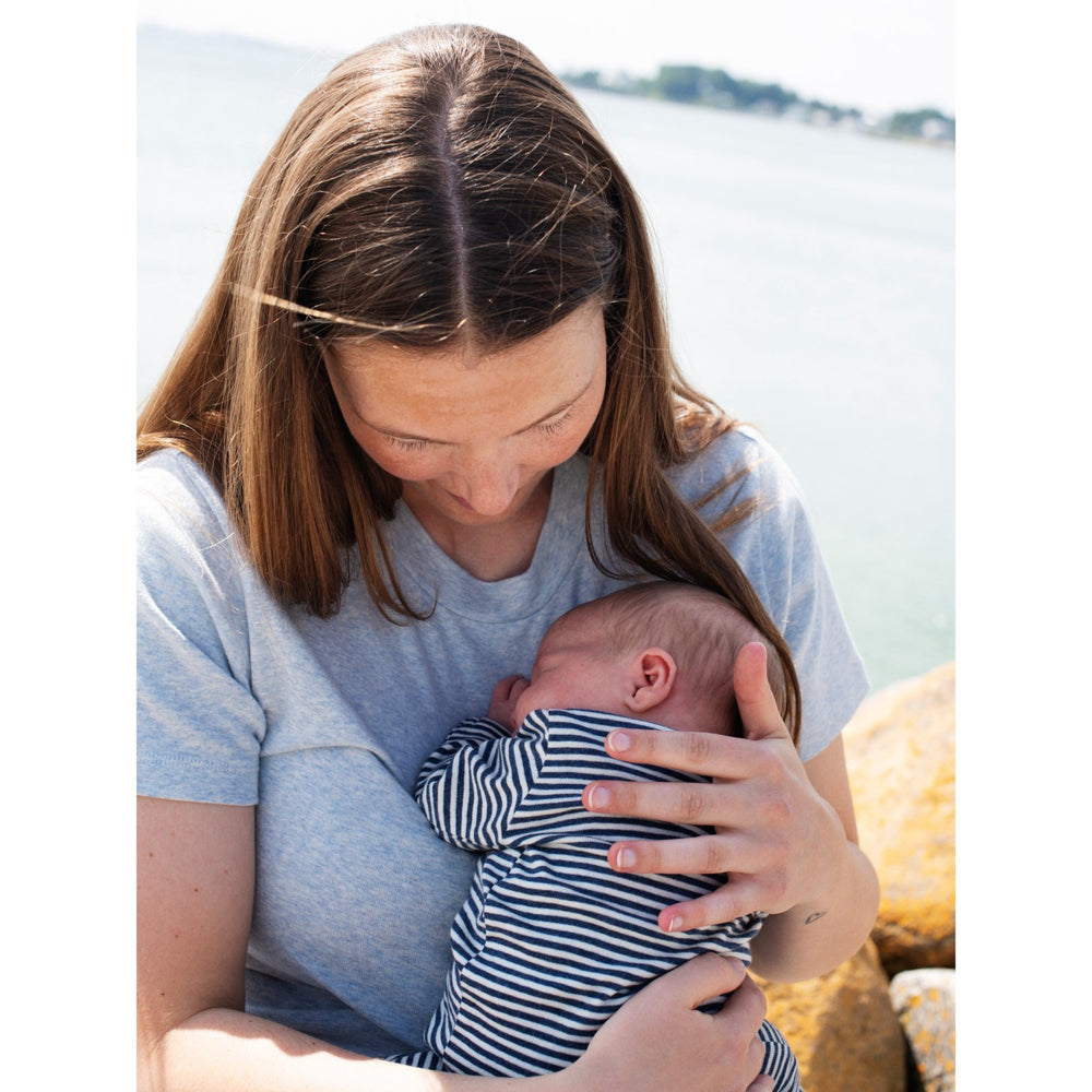 Køb Serendipity Navy/Offwhite Newborn Stripe Dragt