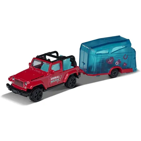 Majorette Pink Drivez Jeep Wrangler+Horse Trailer