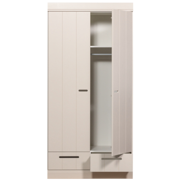 WOOOD kledingkast Connect 2-deurs dust grenenhout 195 x 94 x 53 cm