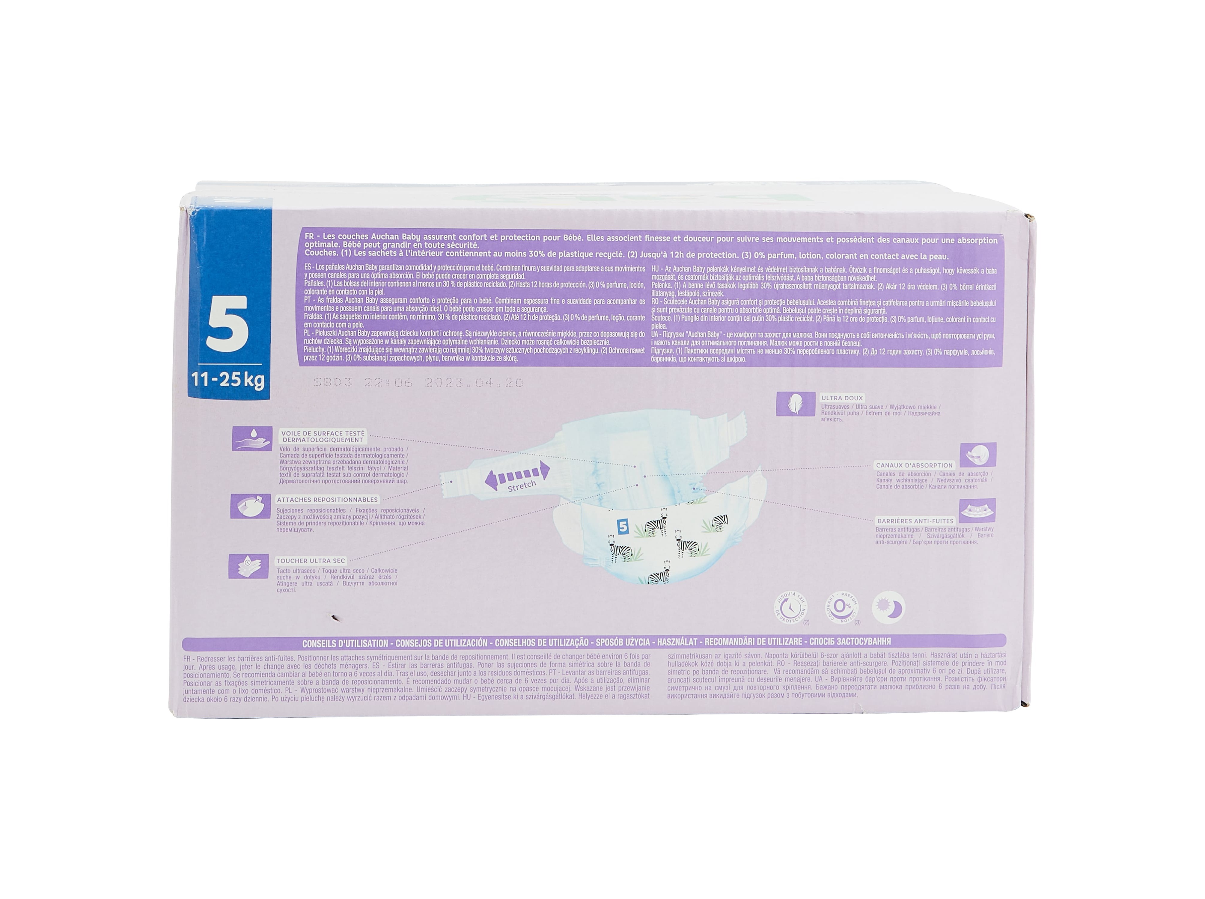 FRALDAS AUCHAN BABY T5 11-25KG 105UN