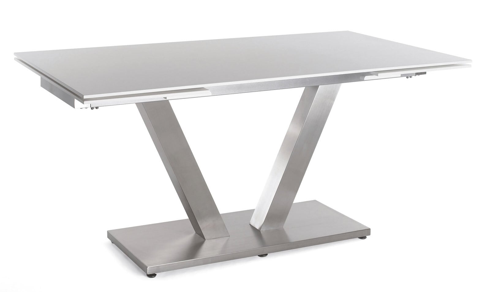 MONDO Esstisch SETA 160-250 x 90 cm Edelstahl/Glas grau