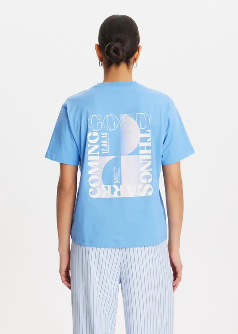 T-shirt met print good things blauw (BLW.M)