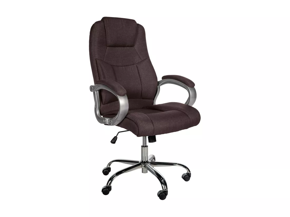 Chaise de bureau - Tissu & Métal chromé - Marron - XL Apoll