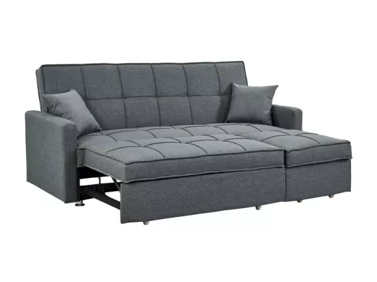 Canapé 3 places convertible en tissu CANETTI - Gris