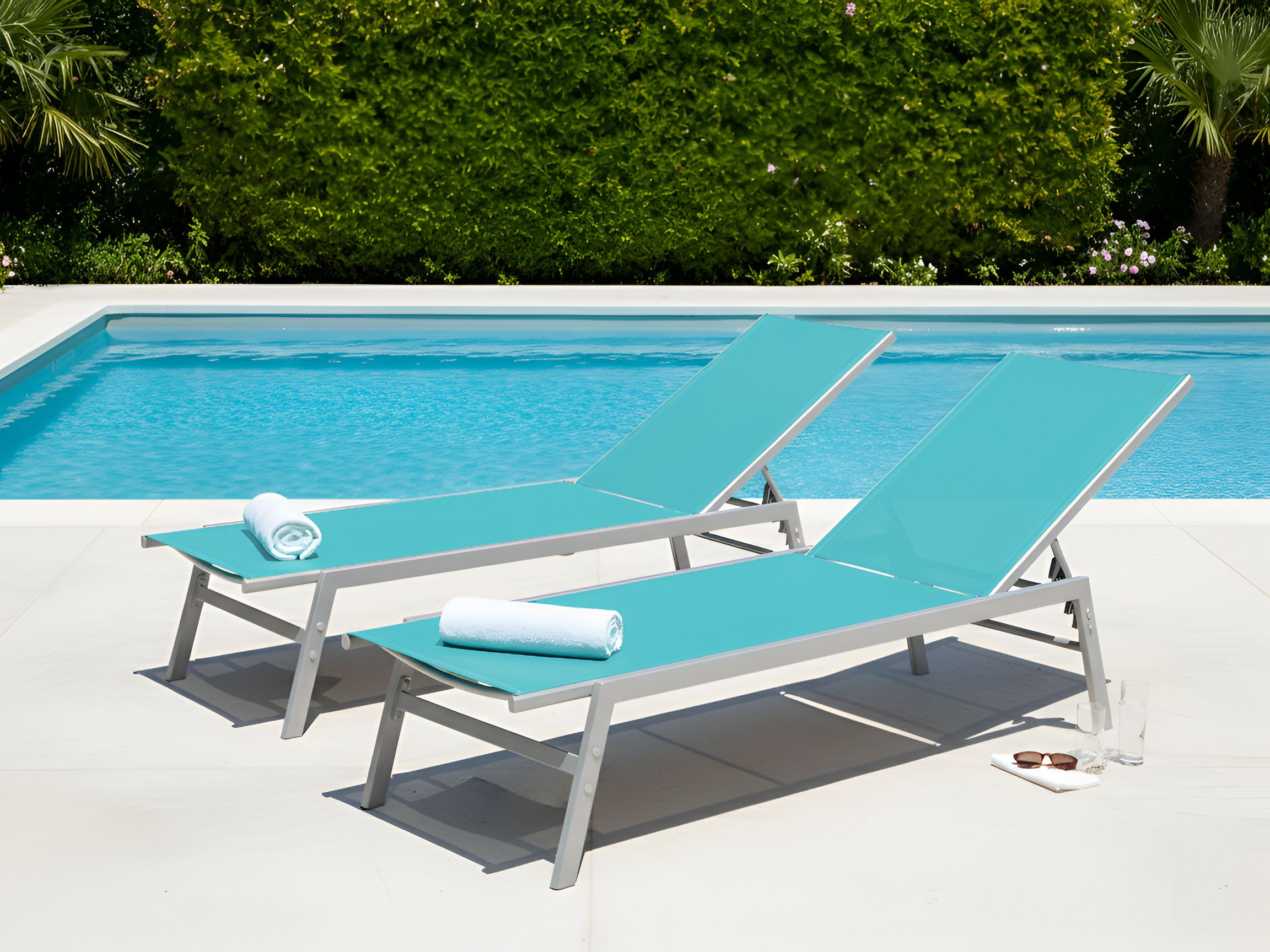 Beliani - NOLI - Strandstoel - Turquoise - Polyester