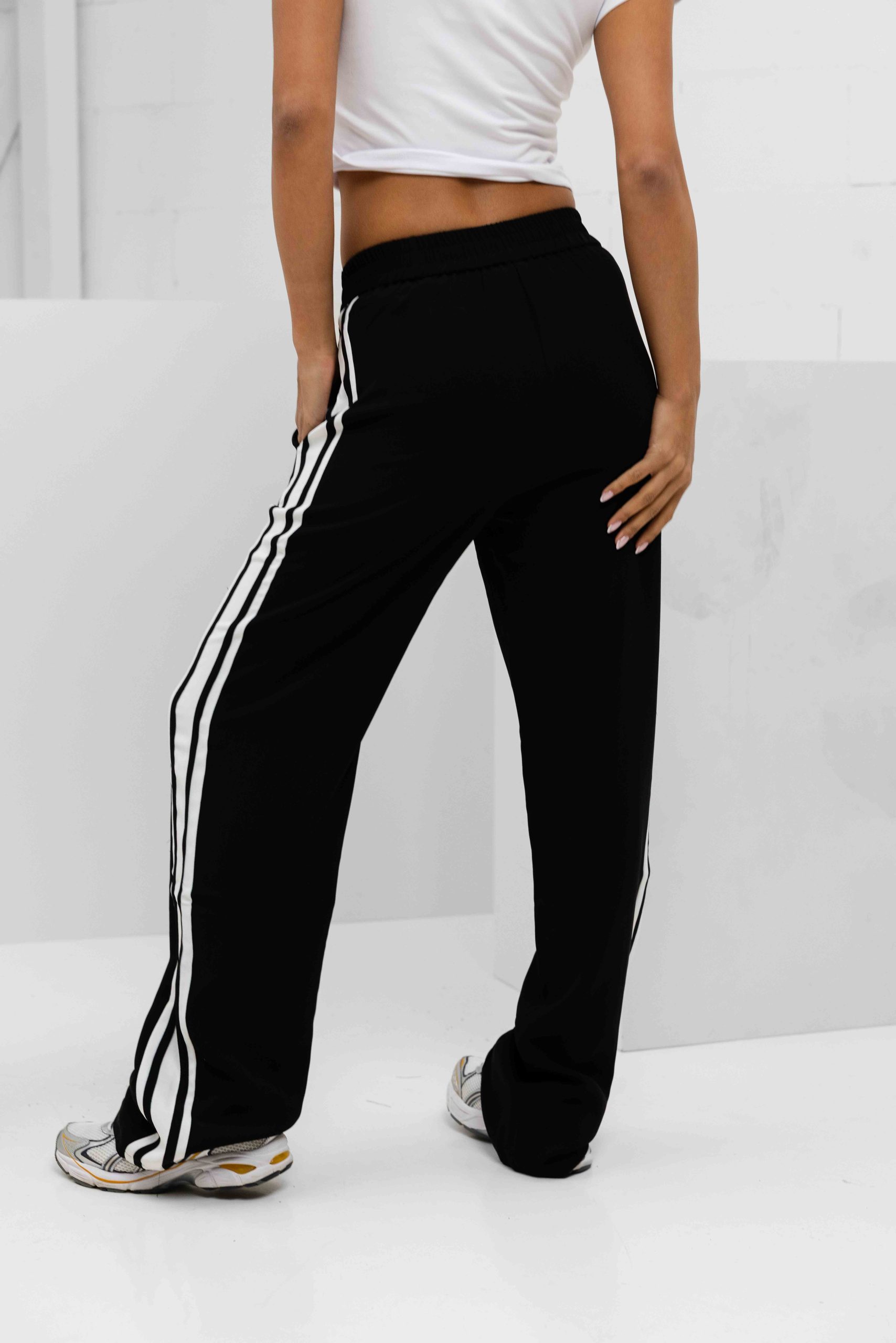 Malelions Studio Loose Fit Broek Dames Zwart/Wit