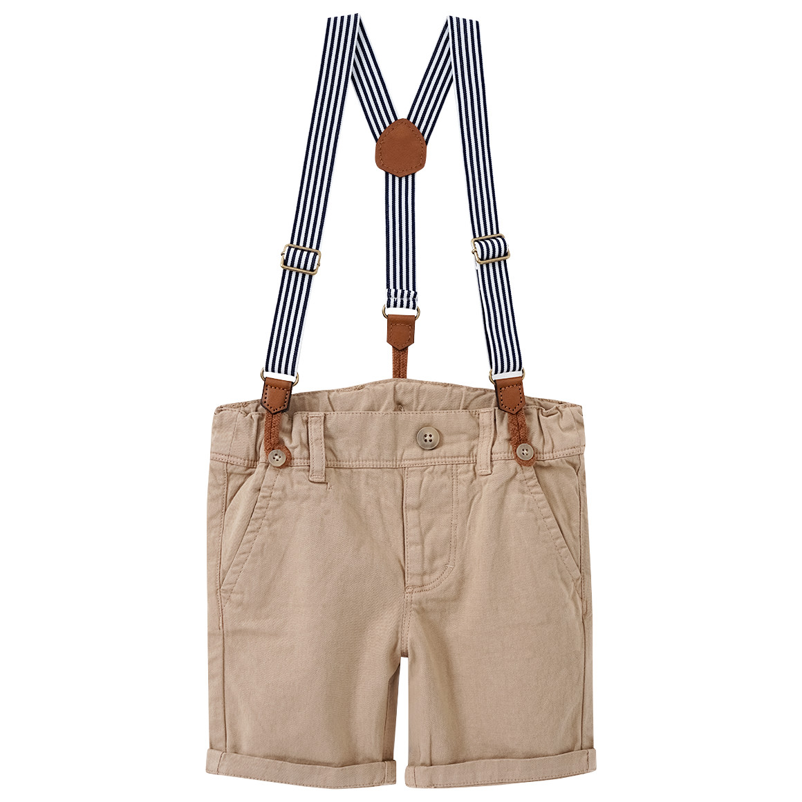 Topomini Baby Hemd und Shorts im Set beige / weiss