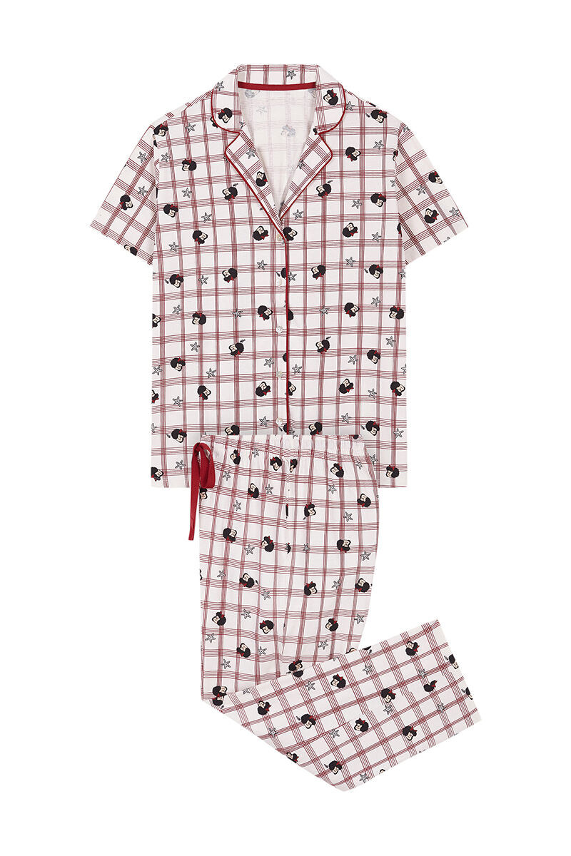 Pijama longo Mafalda, 100% algodão - estampado