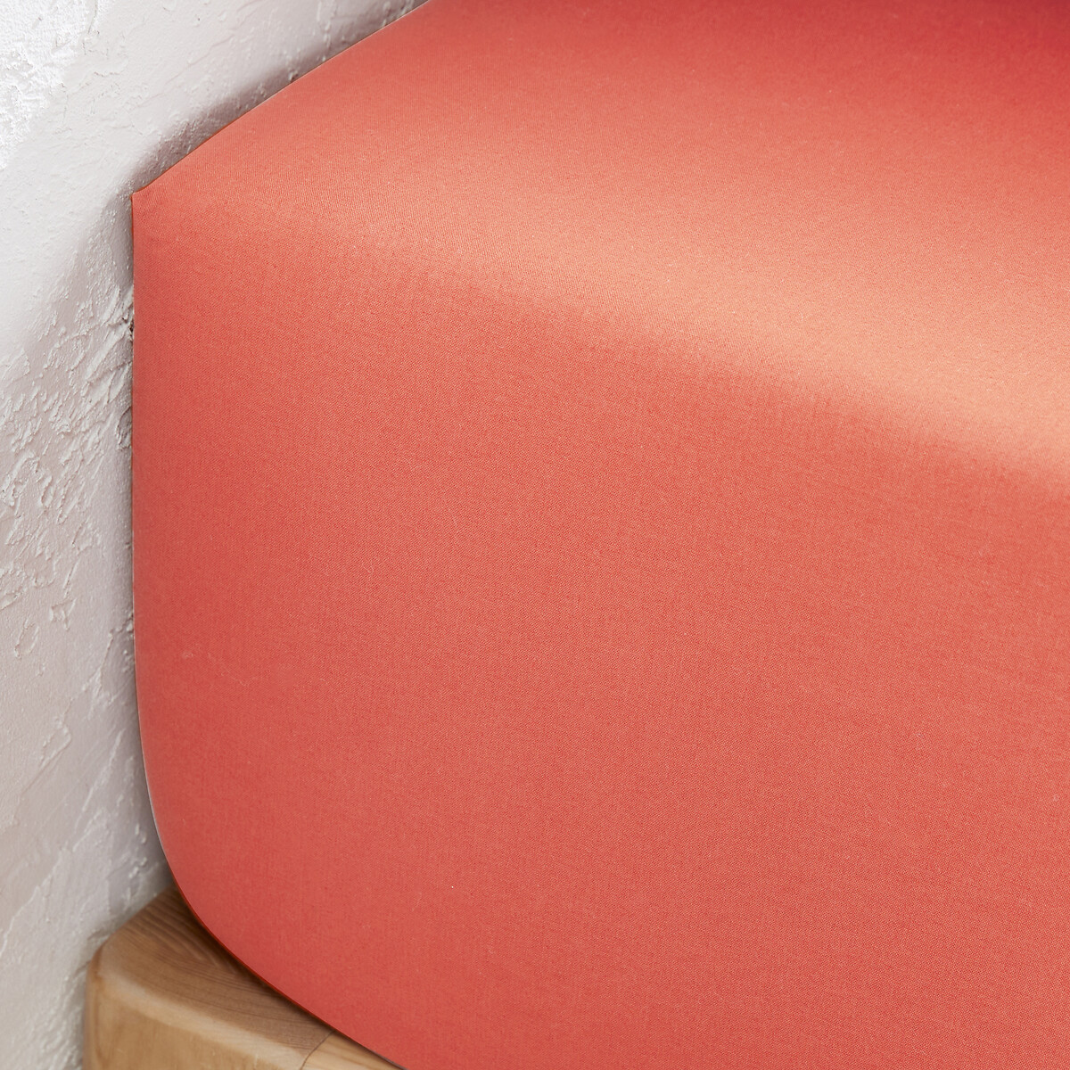 LA REDOUTE INTERIEURS<br>Lençol de baixo liso em algodão lavado, dobra de 30 cm, Scenario