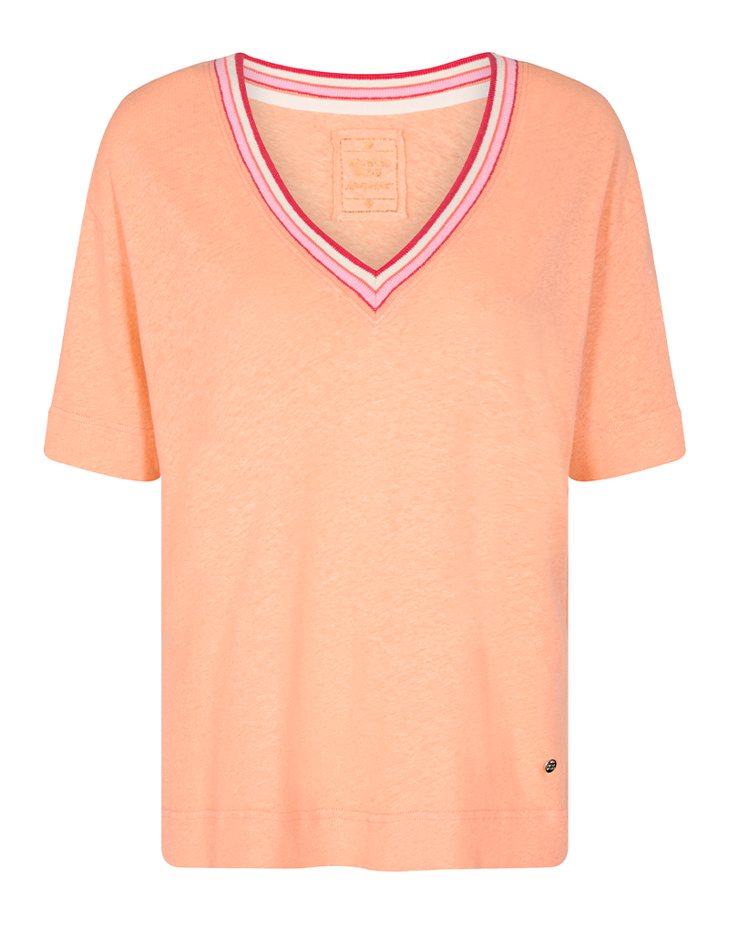 MOS MOSH T-SHIRT FEMME COL V MORAQ ORANGE