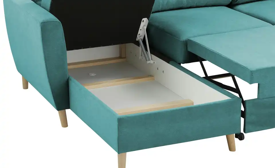 Ecksofa Carla Türkis/Petrol links