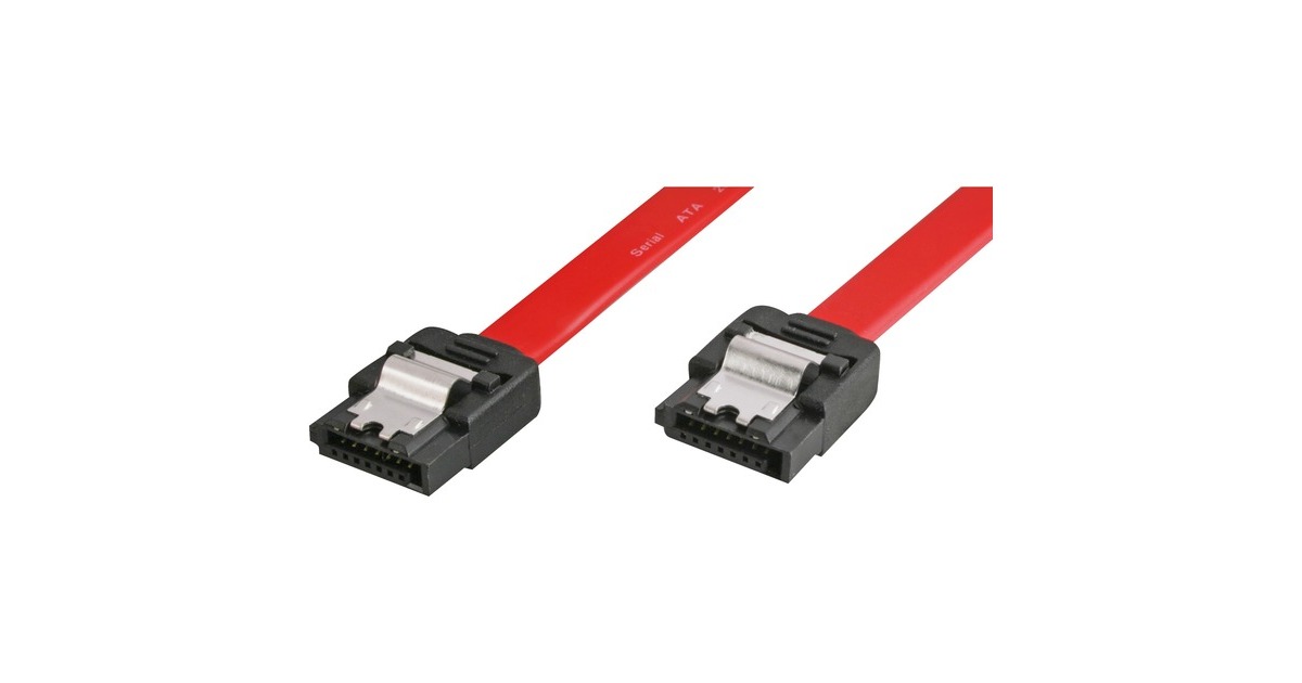 SharkoonSATA II kabel  (Rood, 0,5 meter, 3 Gb/s, Connector met klem)