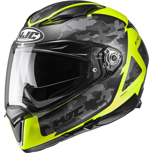 HJC - Casque F70 Katra MC3HSF / Camouflage Noir / Jaune