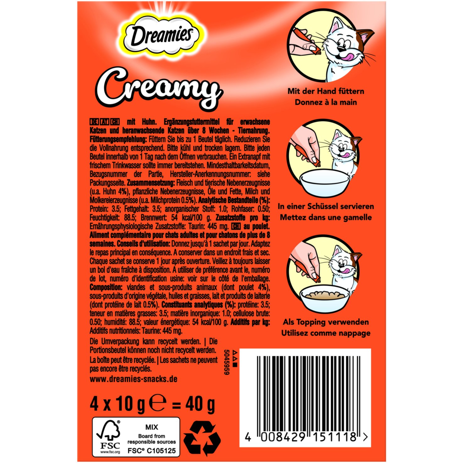 Dreamies Creamy Snacks Huhn