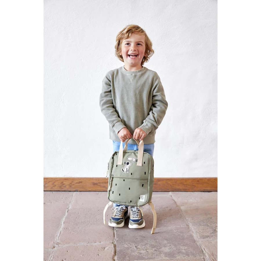 LÄSSIG Mini Square Backpack Happy Prints light olive