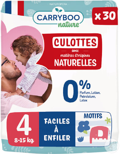 Carryboo Culottes Naturelles Taille 4 8-15kg 30 Pièces