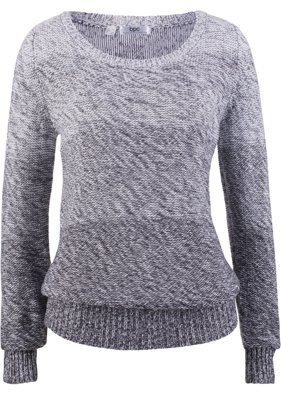 Pull col rond avec dégradé de couleur, manches longues