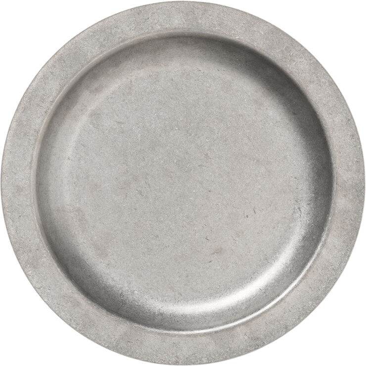 ferm LIVING Tumbled Plate - Stainless Steel Stainless steel