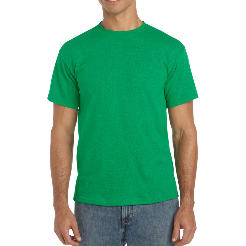 Camiseta básica de manga curta Gildan Heavy Cotton, 100% algodão grosso.