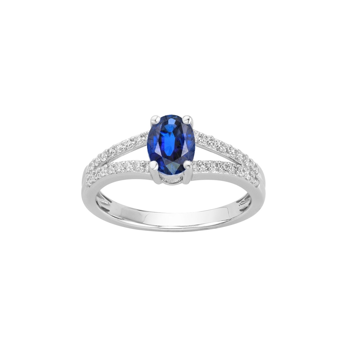 Bague en Argent avec spinelle bleu saphir