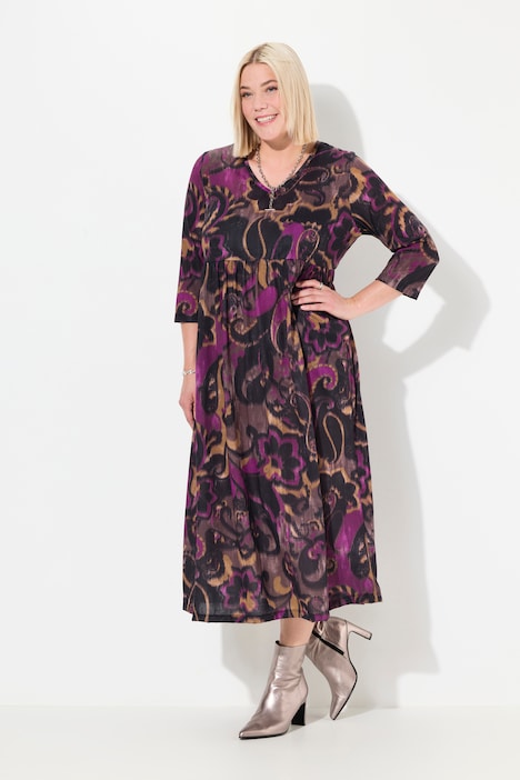 Jersey-Maxikleid, A-Linie, CottonTouch, Alloverdruck