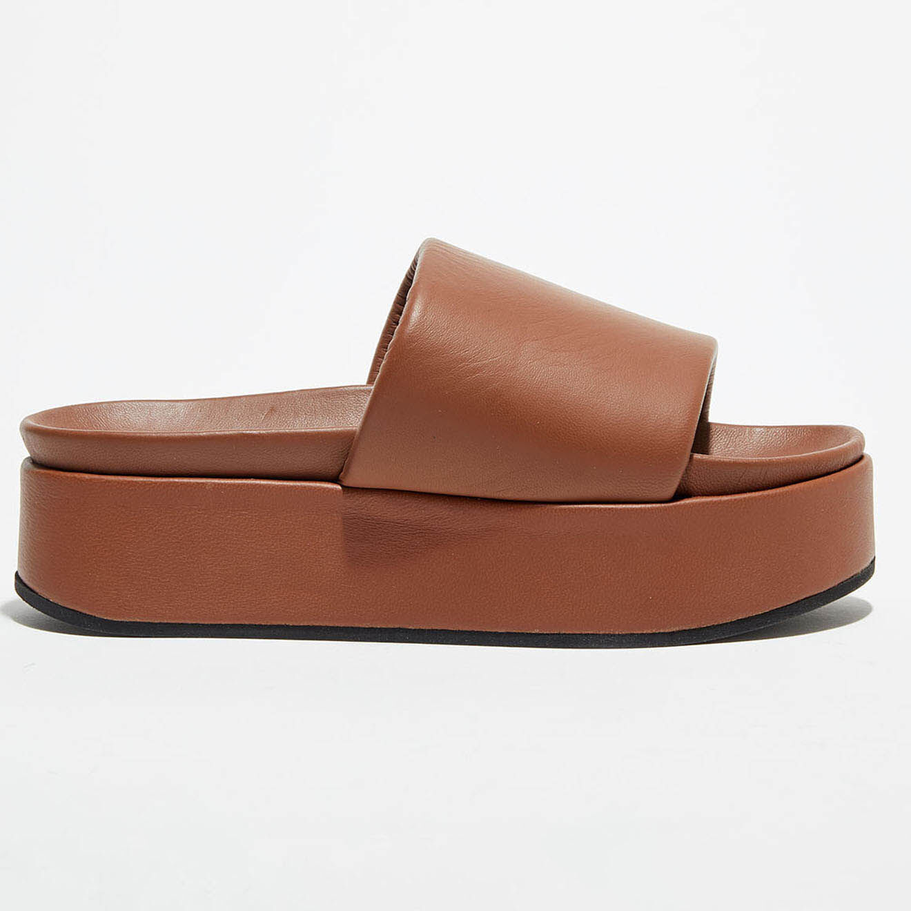 Giulia Taddeucci Mules compensées en Cuir cognac - Talon 5 cm
