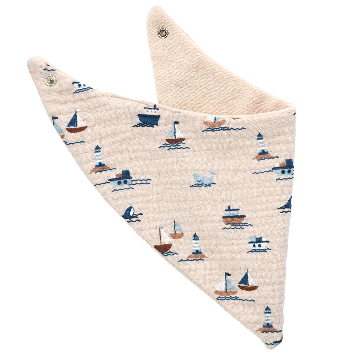 Topomini Baby Musselin-Bandana mit Frottee-Innenseite hellbeige