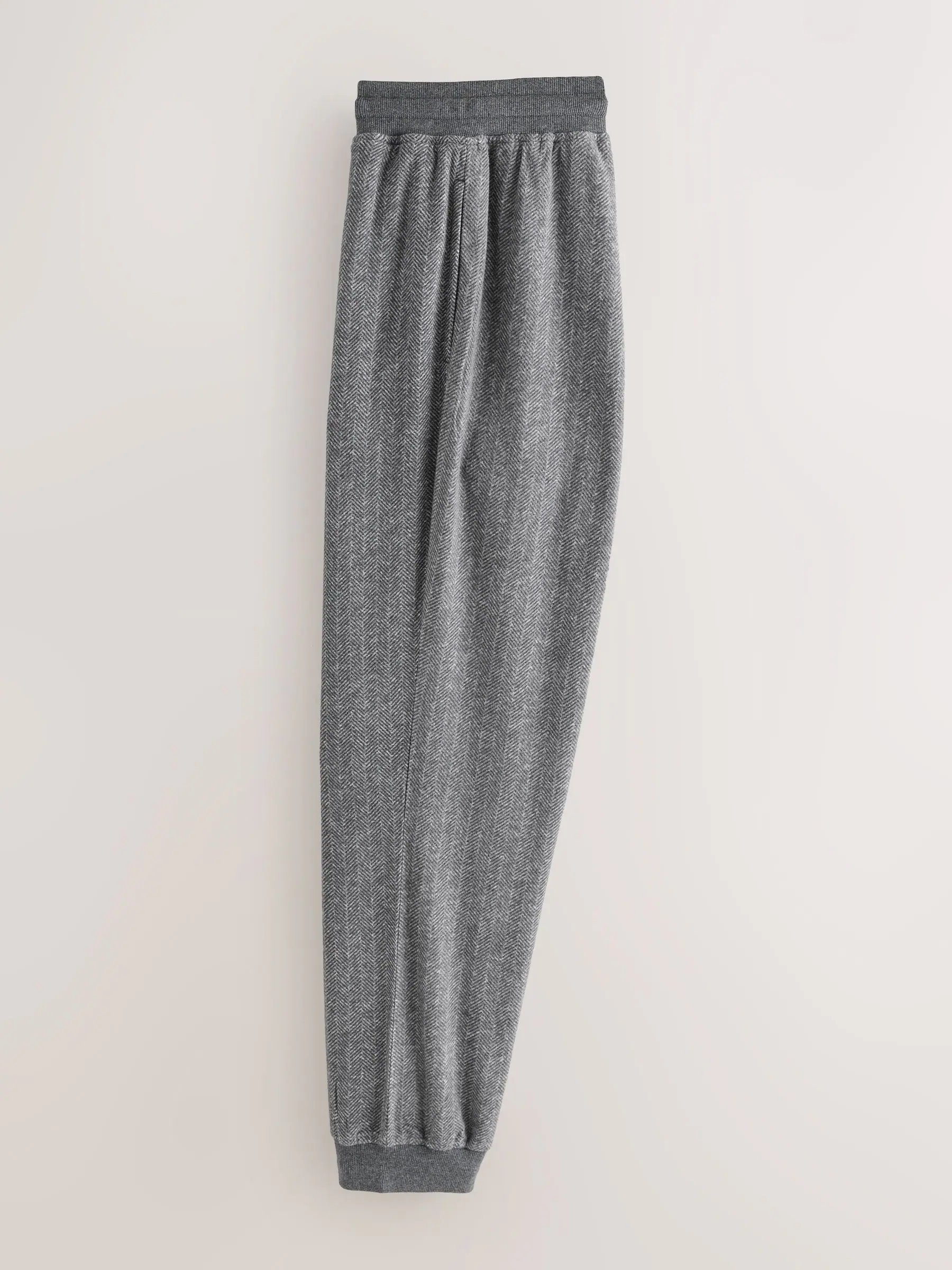 Grijze visgraat - Thermische fleece pyjama's met ruit
