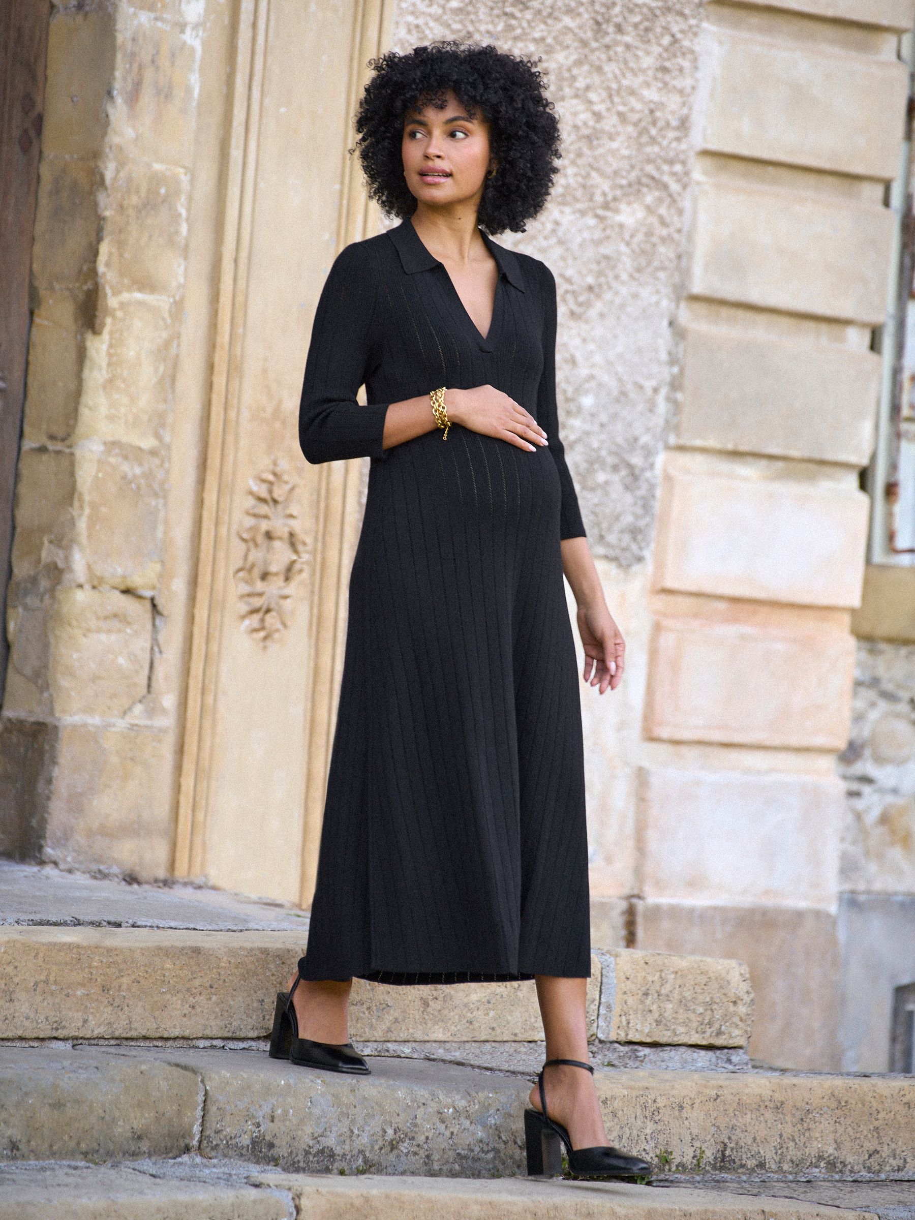 Seraphine Maternity Pointelle Knit Dress