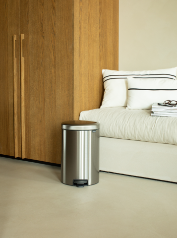NewIcon Pedaalemmer, 20 liter, kunststof binnenemmer - Matt Steel Fing